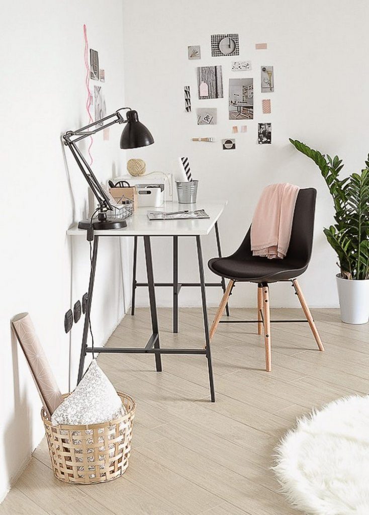 minimalist scandinavian table and chair 734x1024 Home Office: How To Create A Scandinavian Feeling