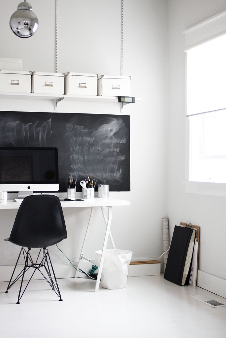 minimal workspace blackboard 32 Chalkboard Decor Ideas