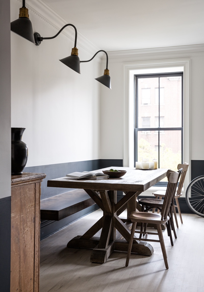 dining room 1 Moody Navy in a Brooklyn Townhouse