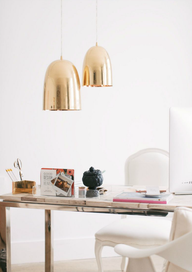 white and gold Creating Inspiring Workspace