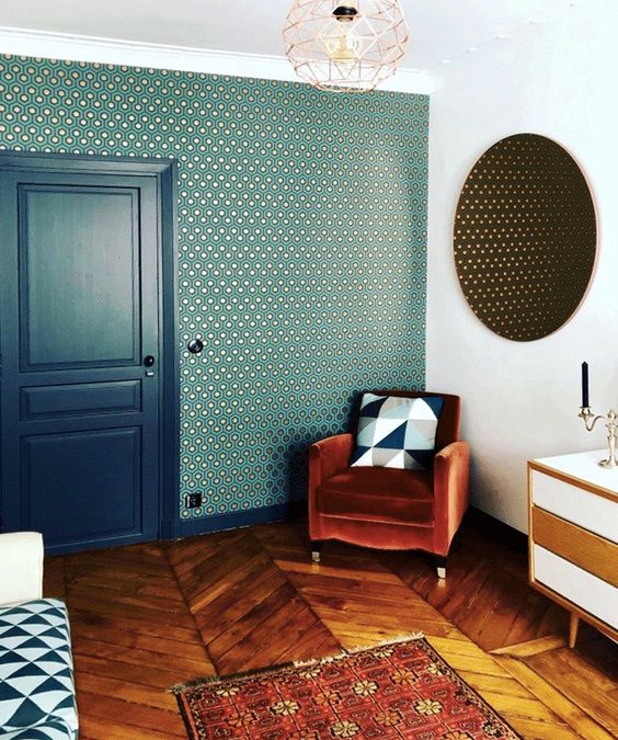 geometric pattern living room Ride the Geometric Wave: The Latest Home Design Trend
