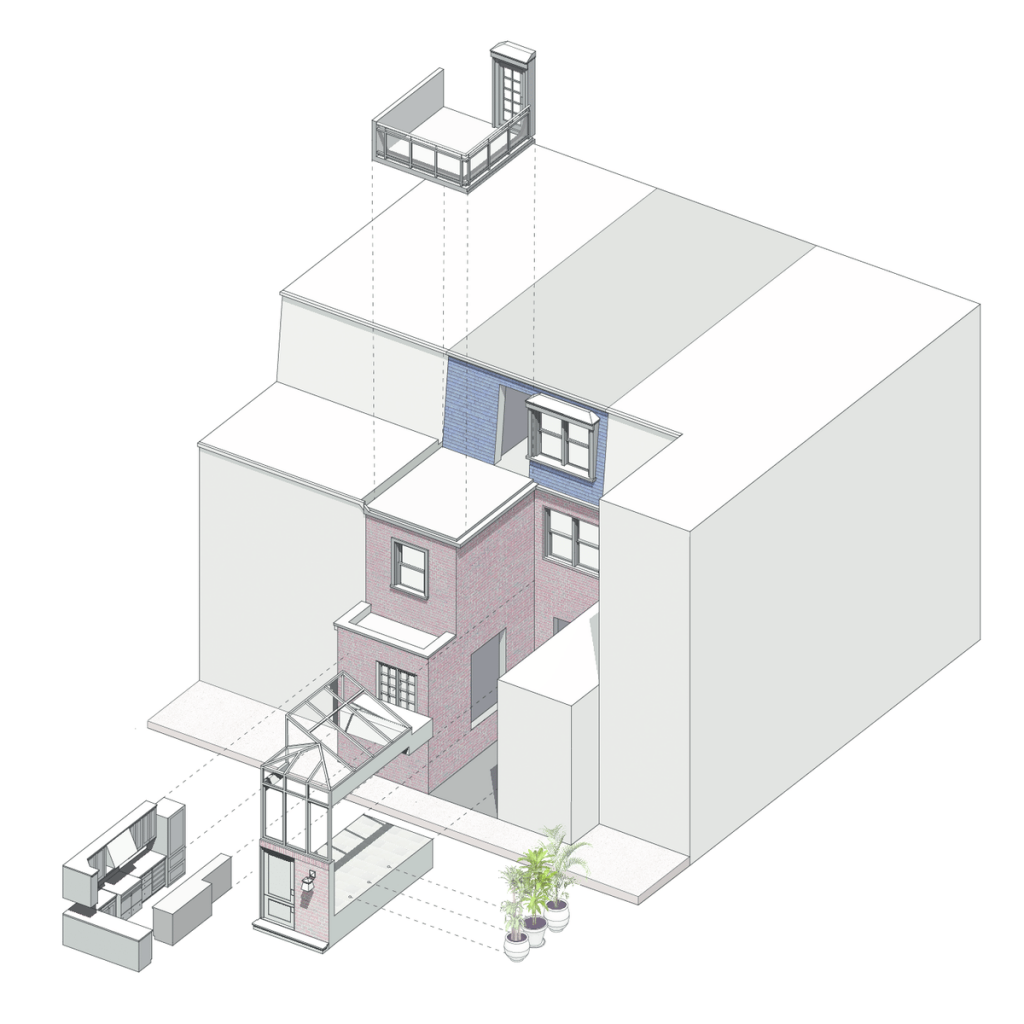 70080 axonometric 1024x1024 Parking Space was turned into a Tropical Garden