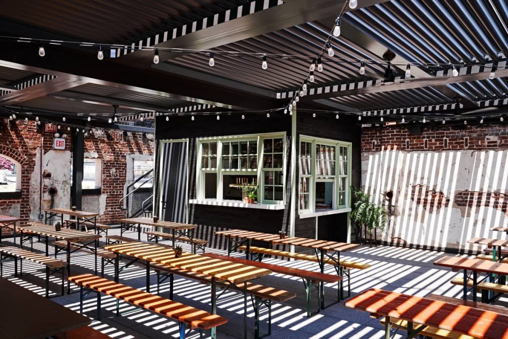 roof terrace 1024x683 Craft Brewery Built in a Century old Brick Building