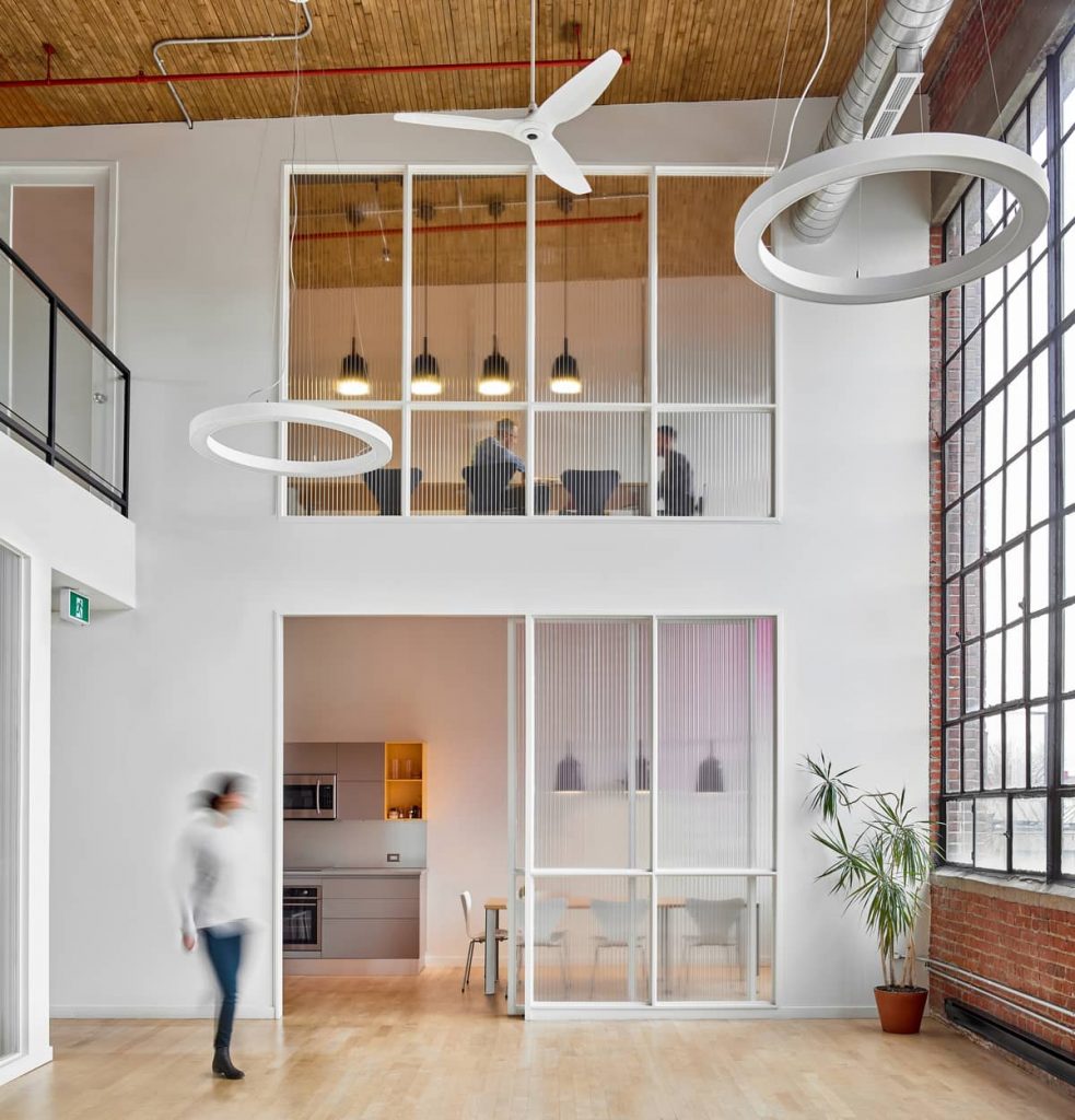 meeting room and kitchen 983x1024 An Old Transformer Factory Was Converted into a Bright Office