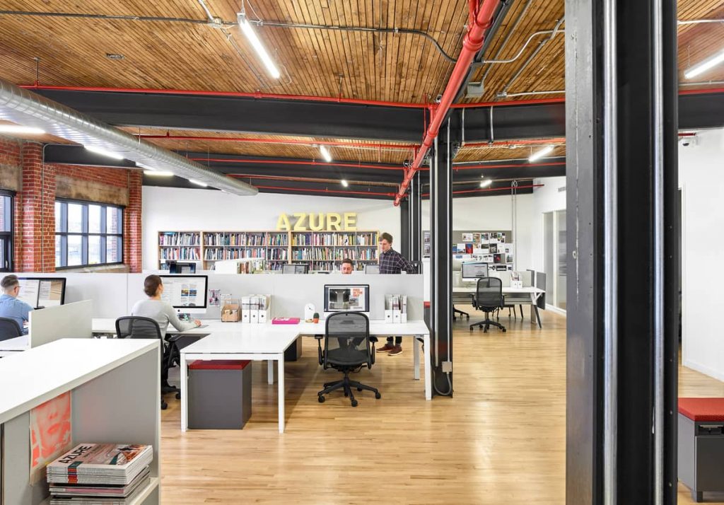 open concept office space 1024x714 An Old Transformer Factory Was Converted into a Bright Office