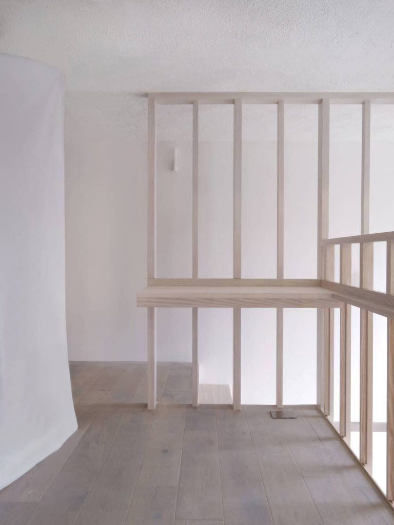 desk and mezzanine support framework 768x1024 A Converted Matchstick Factory Becomes a Beautiful Apartment