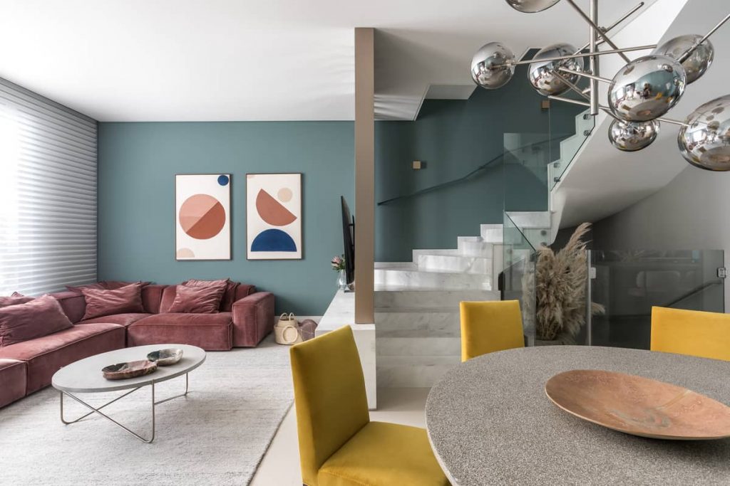 gathering area 1024x683 Colorful Apartment Interior by TN Architecture