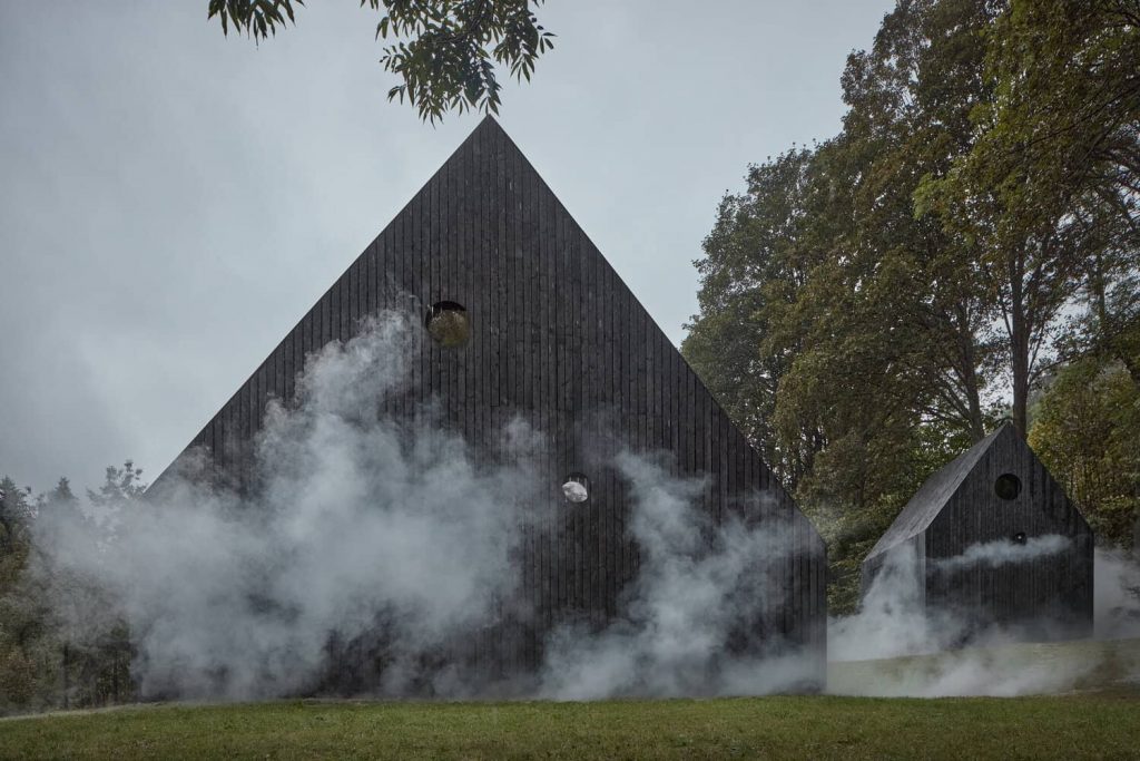 mjolk bukovka boysplaynice 07 1024x683 A Cozy Cottage in the Woods by MjöLK Architects