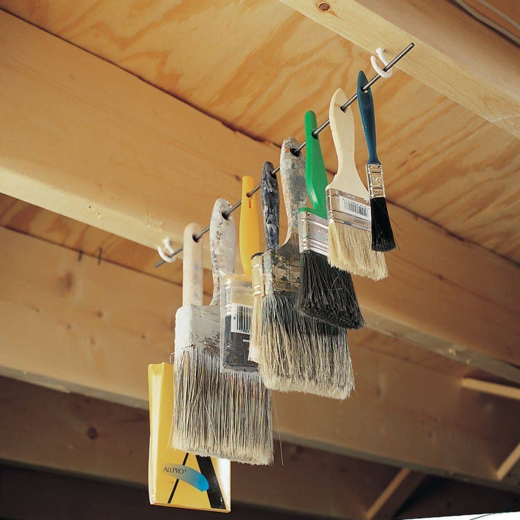 out of the way paint brush storage 1024x1024 Shed Storage Ideas: 7 Tips on How to Get the Most Out of Your Shed