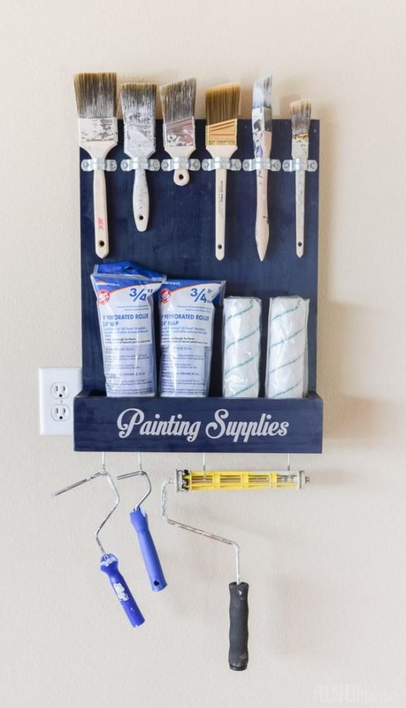paint brush and roller organization 587x1024 Shed Storage Ideas: 7 Tips on How to Get the Most Out of Your Shed