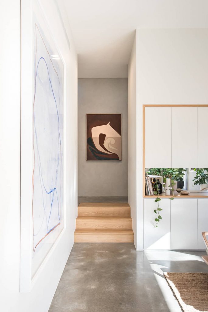 view to the kitchen and stairs 684x1024 Sunshine Beach House by Teeland Architects