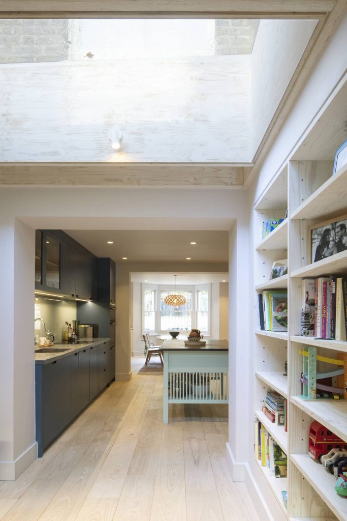 view towards kitchen 683x1024 Extension of a Victorian House in London by Sam Tisdall Architects