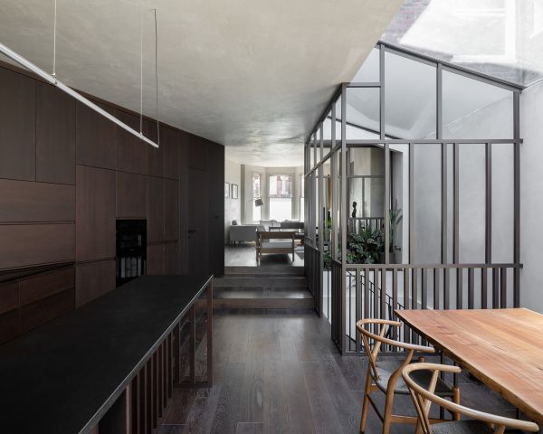 view towards the front sitting room Unagru Architects Transformed a Traditional Terrace Into a Bright Home