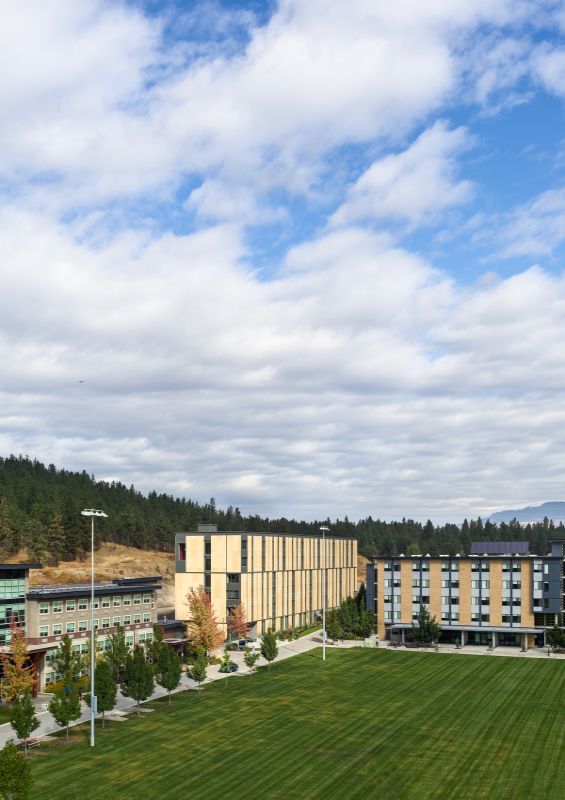 looking north over the commons field UBCO Skeena Residence by PUBLIC Architecture Studio