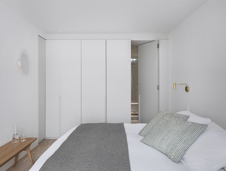 master bedroom Name Architecture Refurbished Two Parisian Apartments to Create a Unique Family Dwelling