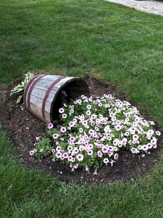 overturned flower bucket 8 Landscape Ideas for Small Front Yards