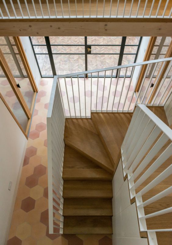 view at the new staircase Field House by Bradley Van Der Straeten Architects