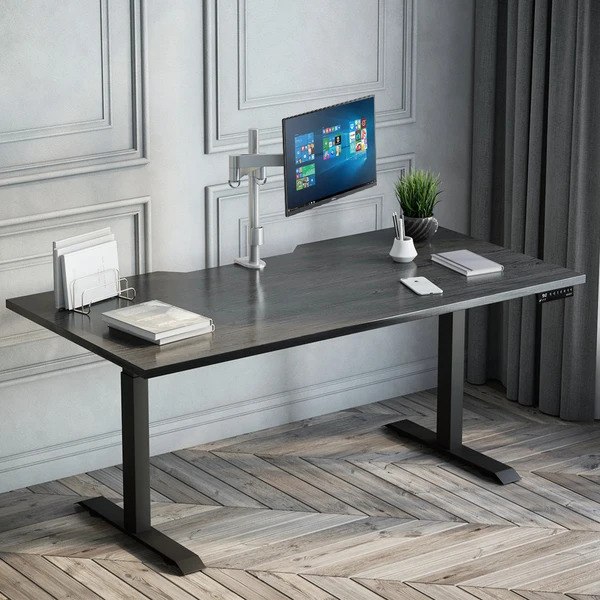 sit stand desk burnished wood 4 Tips For Choosing A Home Office Table