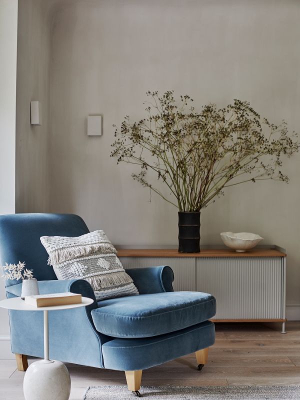 blue armchair Renovation of a Stunning 1930s Detached Home by Yoko Kloeden Design