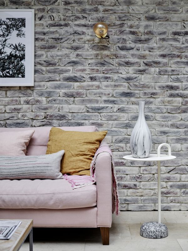 Whitewashed Exposed Brick Wall