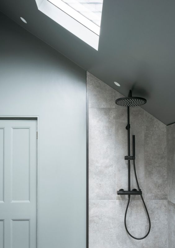 bathroom skylight A Material Driven Overhaul to a Victorian End Of Terrace by NOTO