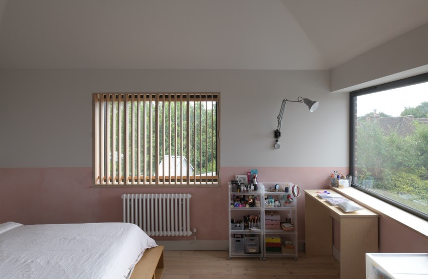 double height bedroom with ply shutters A Complete Renovation and Extension of a 1960’s House by CAIRN