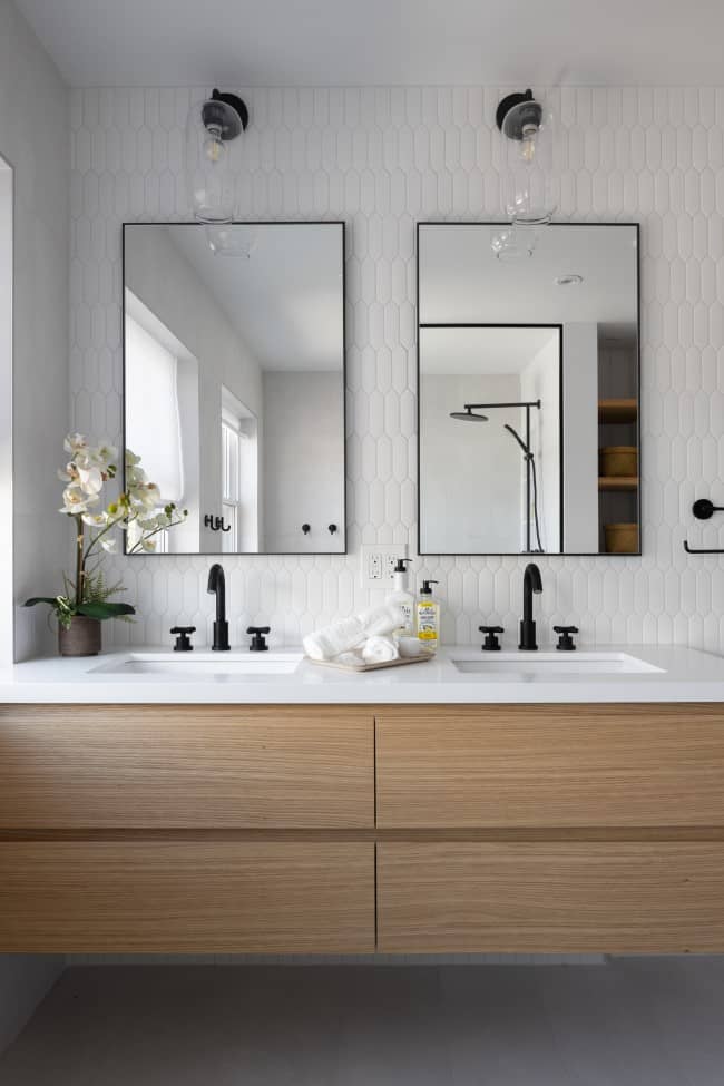 master bathroom Nunnery Transformed Into a Modern Family Home by Sansa Interiors