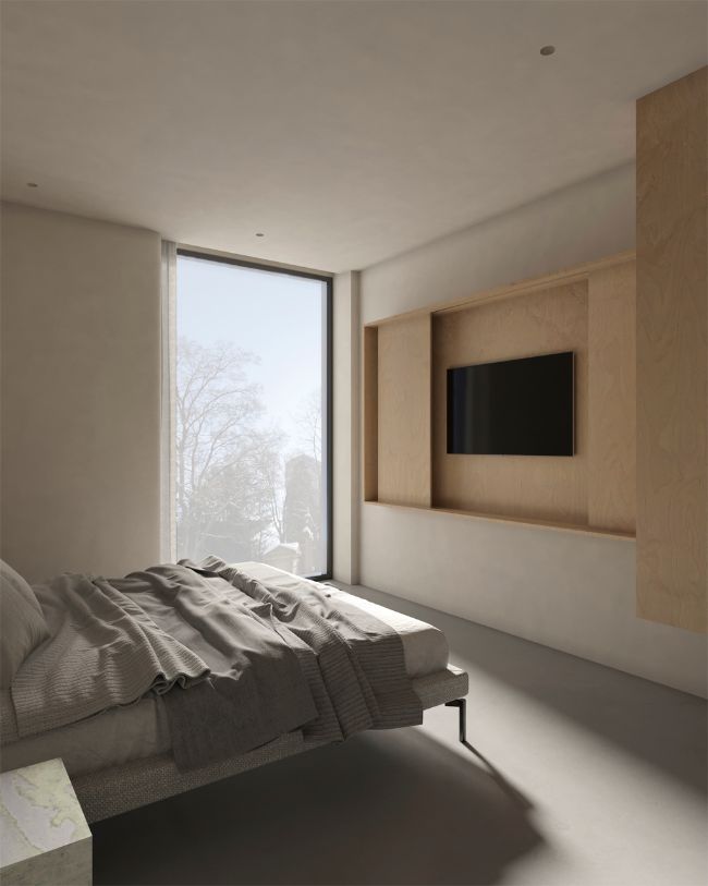 bedroom tv RYB Apartment by Men Bureau