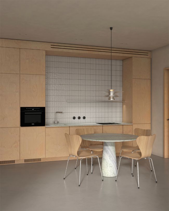 plywood kitchen RYB Apartment by Men Bureau
