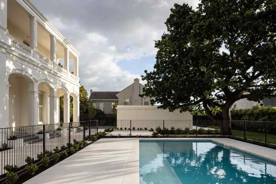 swimming pool 19th Century Victorian Italianate Home Restoration by Embrace Architects