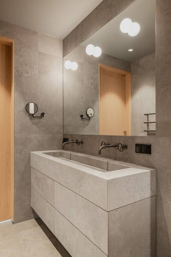 bathroom 2 Bureau Fraai Added Free Standing Oak Volumes to This Luxurious Penthouse