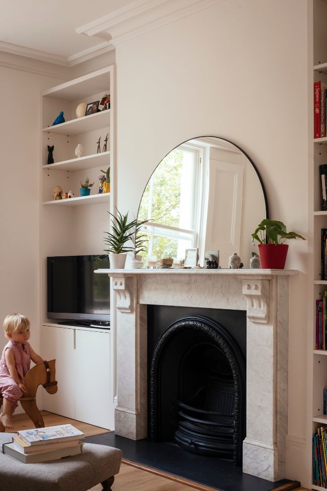 chimney breast Whittaker Parsons Added Interlocking Extensions to a Terraced Townhouse