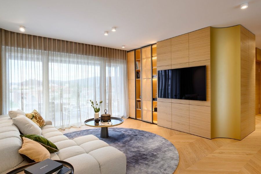 living room Luxurious Apartment in Ljubljana by Gao Architects
