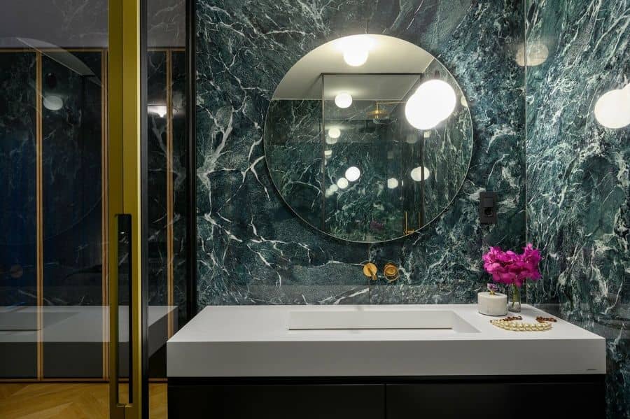 master bathroom Luxurious Apartment in Ljubljana by Gao Architects