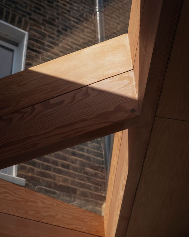 rooflight timber panelling detail Whittaker Parsons Added Interlocking Extensions to a Terraced Townhouse
