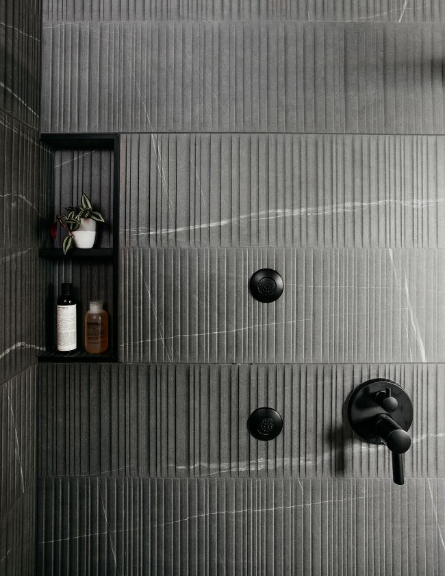 shower detail A Modern Whole House Renovation by Ment Architecture LLC