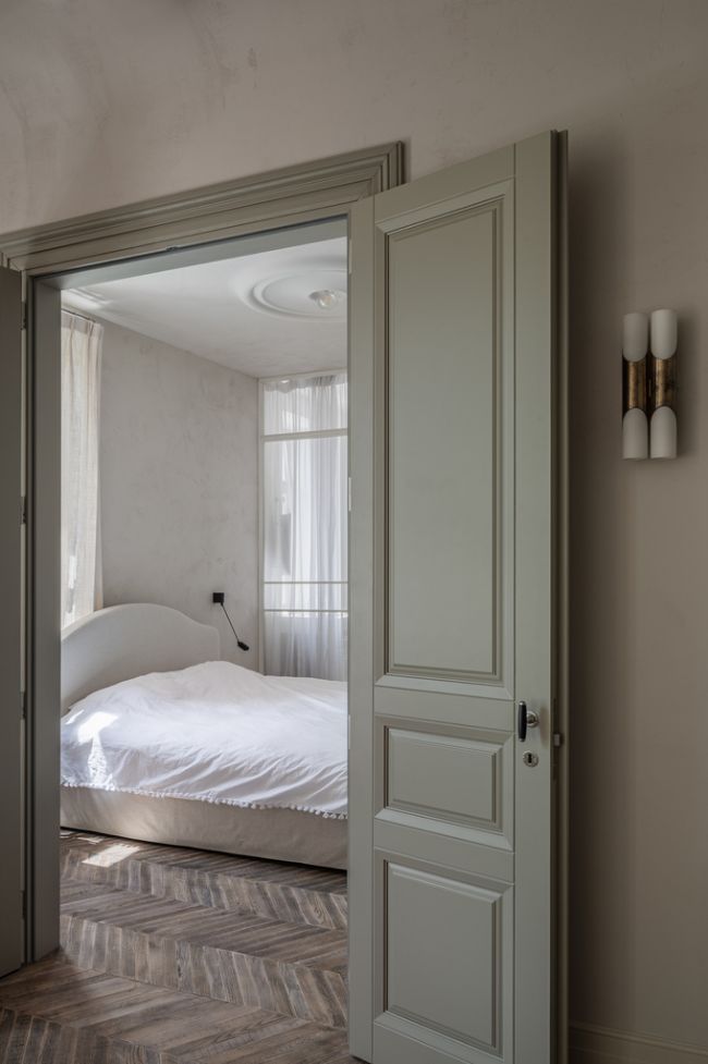 a view to the bedroom A Renovation of a Historical Apartment in Kyiv by Rina Lovko and Daryna Shpuryk