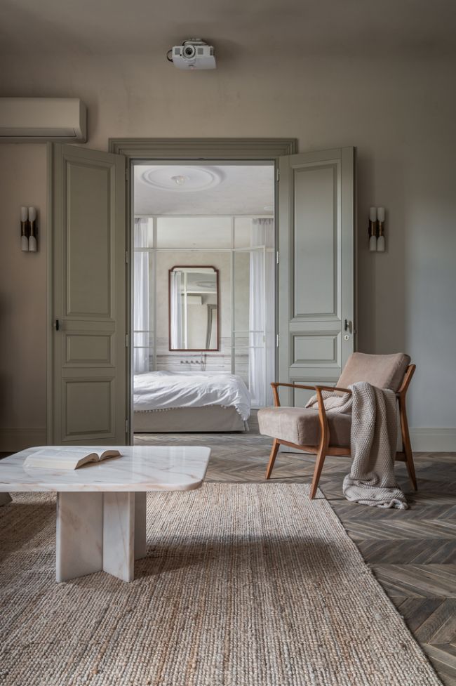 living to bedroom A Renovation of a Historical Apartment in Kyiv by Rina Lovko and Daryna Shpuryk