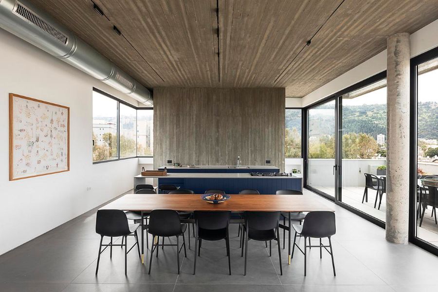 dining table 1 Bet Galim Duplex by Erez Shani Architecture