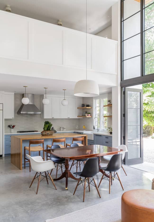 kitchen and dining zones Leafy Way Addition by Upstairs Studio Architecture