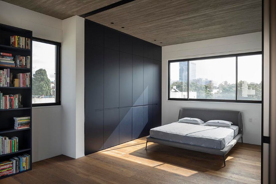 master bedroom open Bet Galim Duplex by Erez Shani Architecture