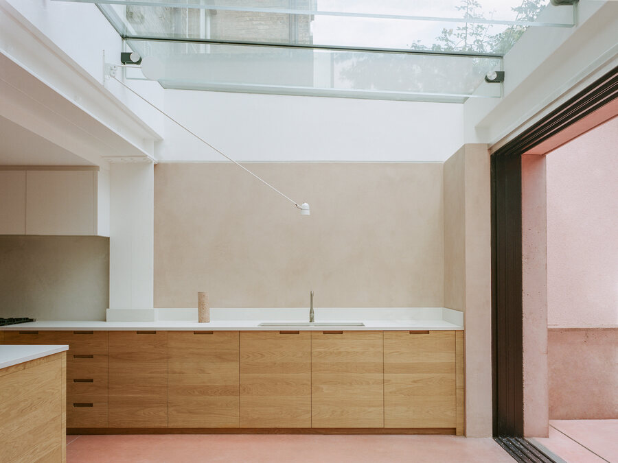 full width glass roof extension Transforming a London Townhouse into a Cohesive and Connected Home