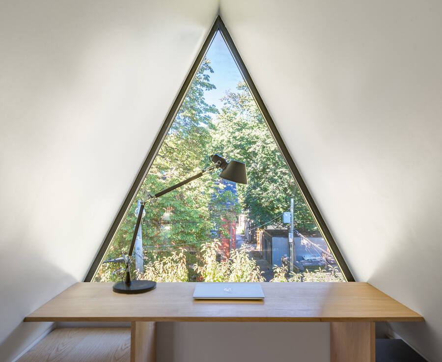 triangular reading window SOCAs Design Challenge: Expanding the Home with Integrity