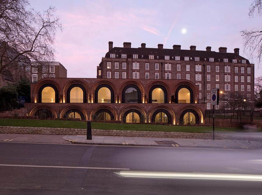 view from highgate road at dusk The Arches: A Fusion of Heritage, Context, and Sustainability