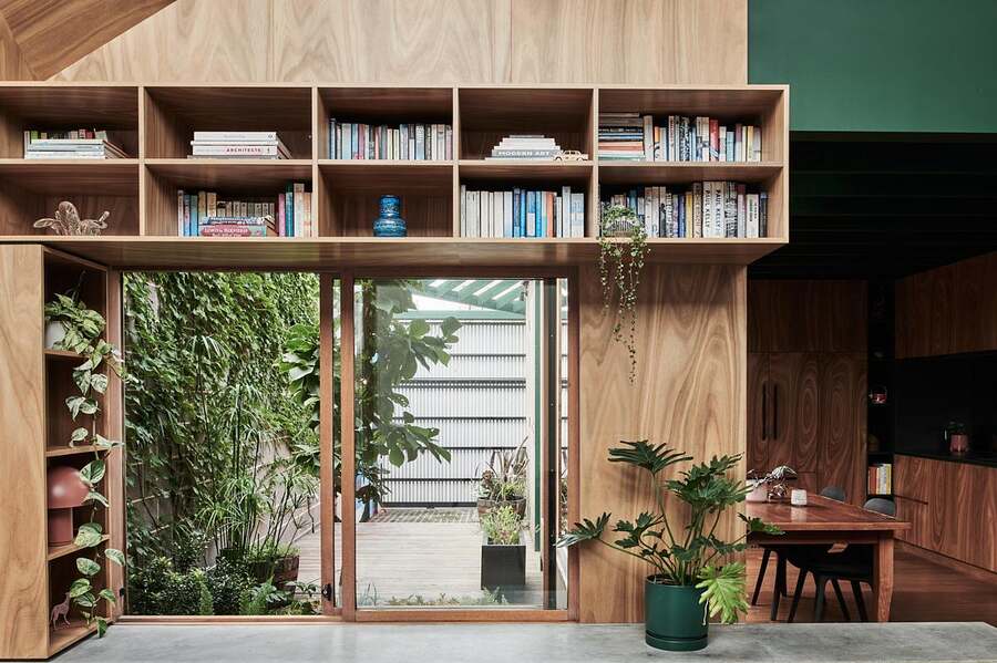 view to the garden Urban Densification: A Home of Flexibility and Charm by FIGR Architecture
