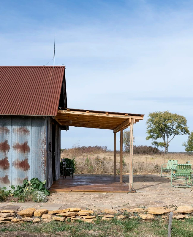 Sixty year old corrugated metal roofing